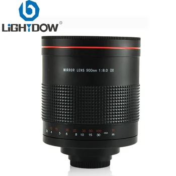 Lightdow 900mm F8.0 Super Telefoto Espelho de Lente Lente da Câmera+ T2 Monte Anel Adaptador para Canon Nikon Pentax Sony Câmeras DSLR
