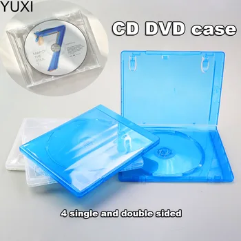 YUXI 1pc Portáteis Ultrafinos de DVD normalizado Caso de CD Transparente Pacote de CD Portátil de Armazenamento Organizador Álbum Caixa de Caixa de Casos