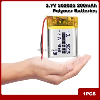 Chinês 502025 3.7 v bateria de iões de lítio 200 mah Li polímero bateria para portátil MP3 MP4 GPS controladores remotos