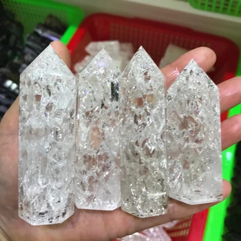 2-3pcs Natural Quartzo incolor Pipoca Crystal Points Anjo Reiki Varinha de Cura Energética de Pedra Estética de Decoração de Quarto Moderno com Feng Shui