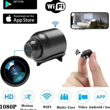 1080P HD Mini Câmera Wifi, Câmera, Ação de Segurança de Proteção de Visão Noturna de Detectar o Movimento da Câmera de vídeo do Monitor do Bebê IP Cam Grande Angular