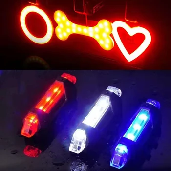 Colorido de Bicicletas Traseiro de USB Recarregável Farol Brilhante Moto Luz Traseira Lâmpada Multiful de Ciclismo de Segurança Aviso de Lanterna LED