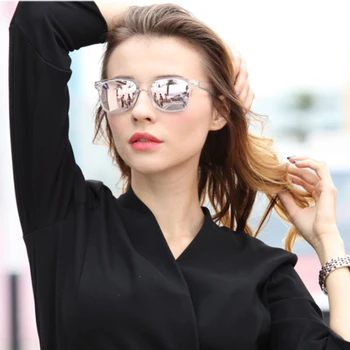 2021 Mulheres, os Óculos de sol Polarizados Vintage Praça Noite Clara Visão Sol Glasse Transparente Armação de Óculos de Óculos de proteção UV400