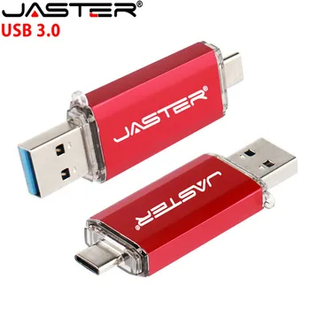 JASTER 2-em-1 Unidade Flash USB de Alta Velocidade-Tipo C 3.0 4GB 8GB 16GB 32GB 64GB de 128GB Livre Logotipo Personalizado de Presente do Negócio Memory Stick