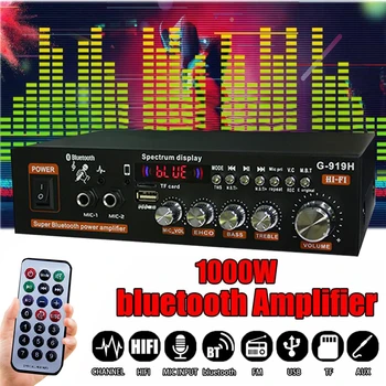 1000W Casa Amplificadores de Potência de Áudio do G-919H APARELHAGEM hi-fi, Bluetooth 5.0 de Áudio, Amplificador de Subwoofer alto-Falantes 220V/110V FM USB Amplificadores
