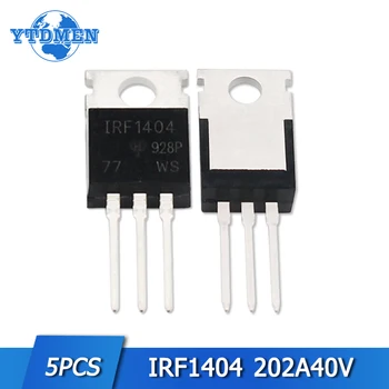 5pcs IRF1404 Transistor 1404 IRF1404PBF TO220 MOSFET MOSFT FETs 40V 202A A-220 Transístores de Efeito de Campo de Conjunto de IC