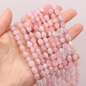 Natural Gem de Grânulos de Pedra Irregular de Rosa cor-de-Rosa Quartzo Morganite Liso Solto Contas para DIY Pulseira Colar da Jóia de Fazer 14