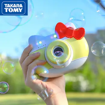 A TAKARA TOMY Hello Kitty Câmara Máquina de Bolha de Crianças, Presente de Aniversário Automática de Brinquedos da Bolha dos desenhos animados Bonitos Brinquedos para Crianças