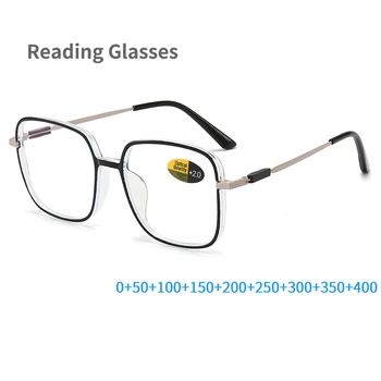 Elegante e Transparente, Óculos de Leitura Feminino de meia-idade e Idosos de Alta definição Anti-Luz azul de Óculos para Os Idosos очки