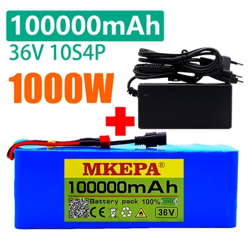 10S4P 36V 100000mAh 18650 Bateria com 1000W de potência Elevada BMS para a Bicicleta Elétrica Bateria de Lítio