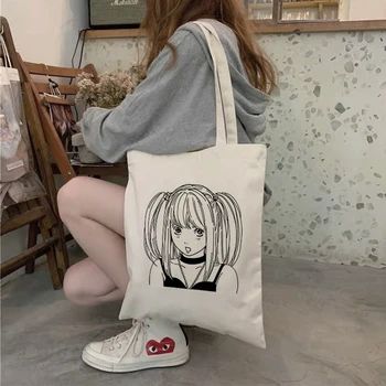 Mulheres Misa Amane Anime Death Note Gráfico Senhoras Shopper Bag Girl Harajuku 90 Y2K Vintage Clássico Ombro Bolsa Feminina Bolsa