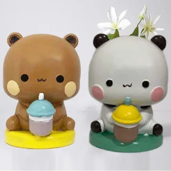 Mitao Panda Bonito Resina Panda Kawaii Brinquedo Figuras De Anime Modelo De Presentes Colecionáveis Bonecos De Boneca Mesa De Decoração Do Carro Ornamento