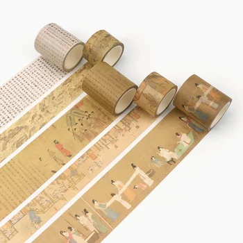 24 Desenhos Washi Tape-Fita Adesiva Vintage de Pintura Tradicional Chinesa/Carimbador a Decoração Japonesa Adesivo DIY da Etiqueta de Presente Álbum