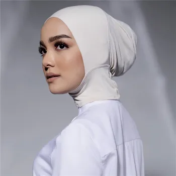2022 Novo Modal Mulheres Com Lenço Tulband Chapéu De Cor Sólida Hijab Cap Islâmica Muçulmana Macio E Elástico Hijab Capa De Pronto-A-Vestir