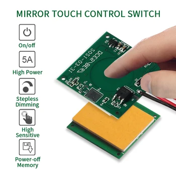 Casa de banho LED 12v redutor do toque do sensor de 60W de toque capacitivo sensor interruptor 5A toque dimmer de luz espelho