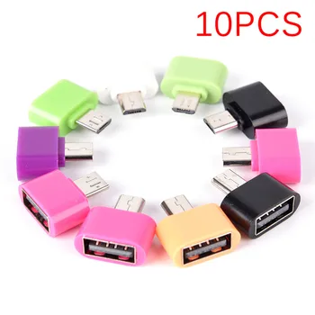 10pcs/lot Padrão Micro USB Para USB OTG Mini Conversor Adaptador de Conector Para Telefones celulares Android Preto Dropshipping