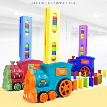 C5AA Trem Elétrico Dominos Bloco de Brinquedo Montessori Azulejos Jogo Desmontado Educacionais Interativas Empilhamento de Brinquedo Engraçado de Presente do Bebê