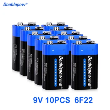 10PCS 9V Bateria Descartável 6F22 de Zinco Carbono Primário Bateria para KTV Multímetro Microfone Dispositivos Eletrônicos Bateria Original