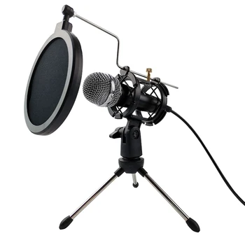 Microfone de 3,5 mm em Casa com Fios Estéreo de área de Trabalho Tripé de MICROFONE Para PC YouTube um Vídeo-Chat de Jogos Podcasting Gravação de Reunião