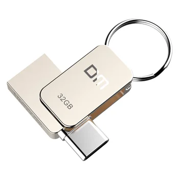 DM PD059 Unidade Flash USB de 32GB OTG Metal USB 3.0, a Pen Drive Chave de 64GB do Tipo C, de Alta Velocidade, Mini pendrive Unidade Flash Memory Stick