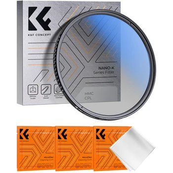 K&F Conceito CPL Filtro de Lente de Câmera Ultra-Slim Óptica com revestimento Multi Polarizador Circular 52mm 49mm 55mm 58mm 62mm 67mm 77mm 82mm