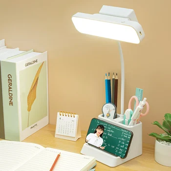 Lâmpada de mesa LED Luzes de USB Recarregável Luz Magnética Estudo Office Luz de Leitura Com porta-Caneta Candeeiro de Mesa