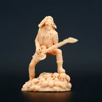 1/64 Louco Guitarrista De Heavy Metal Esqueleto Humano Em Miniatura Areia Tabela Vilão Cena Branco Precisa Ser Colorido Por Si Mesmo