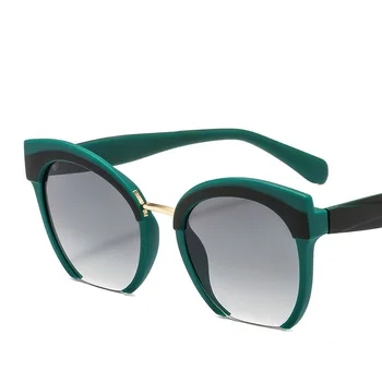 Moda Colorida Metade Armação de Óculos estilo Olho de Gato Mulheres de Marca de Alta Qualidade, os Óculos da Rua Bater de Compras Oculos De Sol Gafas UV400