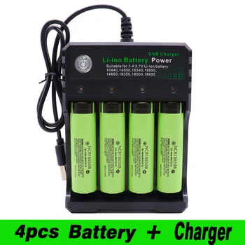 NOVO 18650 bateria de Iões de Lítio Recarregável da Bateria para Panasonic NCR 18650B 3400mAh Lanterna Ferramenta + Quad USB Smart Char
