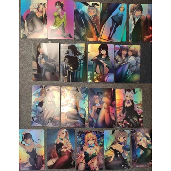 9Pcs/set Anime Meninas Cartões de memória Flash coelhinha ACG Sexy Kawaii meias pretas cueca uniforme Anime Coleção de jogos de Cartas Brinquedos
