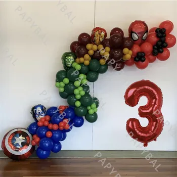 137Pcs Marvel homem-Aranha Homem de Ferro Balão Arco Garland Kit Kids Festa de Aniversário de Balão Conjunto de DIY do Chuveiro de Bebê Globos Presentes Crianças
