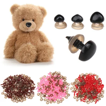 100pcs de Segurança Peças de Plástico Triângulo Narizes para Bonecas Brinquedos Urso DIY de Segurança Nariz Botões de Boneca Brinquedo Artesanato Acessórios