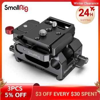 SmallRig BMPCC 4K Câmara de Placa de Placa de base para a Blackmagic Design Pocket Cinema Camera 4K ( para Manfrotto 501PL ) W/ 15mm Rail Vara