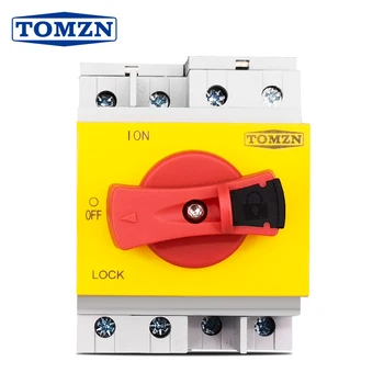 TOMZN 4P PV DC 1.200 32A Trilho Din Solar girar a Alça de Isolador de Rotary Switch Separadora Para Solar uma caixa de distribuição