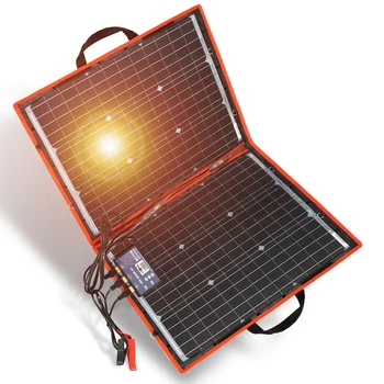 18V 80W Monocristalino de Dobramento Solar Kit Com Controlador Carga 12V Para Casa / Camping / RV Painel Solar Fotovoltaico China