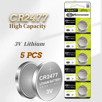 5PCS CR2477 3V meio Ambiente Botão da Bateria de Lítio as Baterias de Relógio Eletrônico, Calculadora, Balança