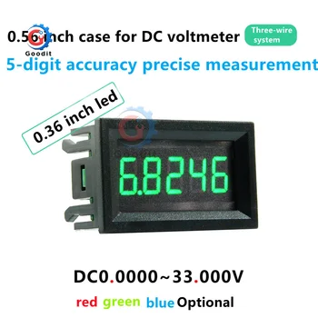 3 Fios DC 0-33.000 V 0-33V Voltímetro Digital 5 Dígitos bits de Alta Precisão da Tensão de Testador de Medidor Vermelho/Azul/Verde