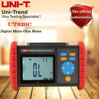 UNIDADE UT620C de Alta precisão Digital portátil Micro-Ohm Metro; bobina/motor/fio de resistência DC de baixa instrumento de medição de resistência