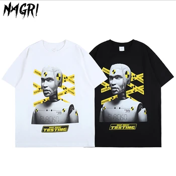 NAGRI, Asap Rocky T-shirt dos Homens Hip Hop e Streetwear T-Shirt Harajuku Vintage t-shirts Gráfico Impresso Casual Manga Curta camiseta de Algodão
