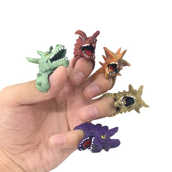 Mini Realista Cartoon Dragon Dinossauro Fantoches de Dedo Definir Papel que joga o Brinquedo de Crianças Contar a História de Prop Para Crianças Truque Engraçado do Brinquedo