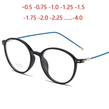 Preto fosco 1.56 Asférica Míope Prescrição de Lentes de Óculos Unissex TR90 Estudante Míope, Óculos de 0 -0.5 -0.75 Para -6.0