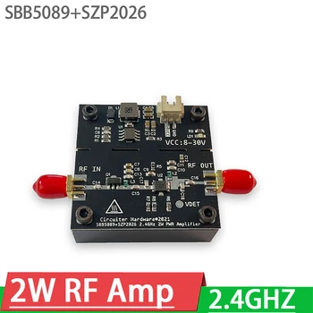 SBB5089+SZP2026 2.4 Ghz 2W RF Amplificador de potência de RF AMP 2400MHz 33dBm 12V 24V para 2,4 G wi-fi Shielder Bluetooth