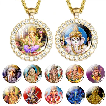Senhor Ganecha Pingente Elephent Deus Colar de Ganesha Hinduísmo Jóias Amuleto Pingente Charme para Ele ou para Ela