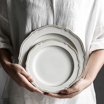 150 peças de Cor Sólida Pratos de Jantar Placa de Cerâmica Branca Nórdicos, pequeno-Almoço com Pratos E Taças