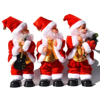 Criativo Elétrica Papai Noel Forma De Boneca Hip Balançando Brinquedo Decoração De Natal