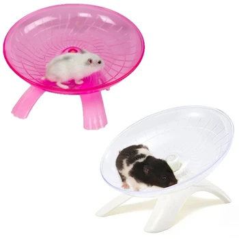 Hamster Execução Roda Mudo Disco Voador De Aço Exercício Esquilo Mouse Rodas De Disco De Ratos De Brinquedo Gaiola De Um Animal Pequeno Hamster Acessórios