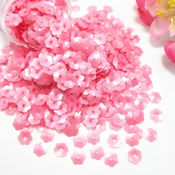 50g/Monte 6mm Fosco cor-de-Rosa/Roxo Fosco Xícara de Flores de Lantejoulas Com 1 Furo Central da Flor da Ameixa Frouxa Paillette Para Costura Artesanato