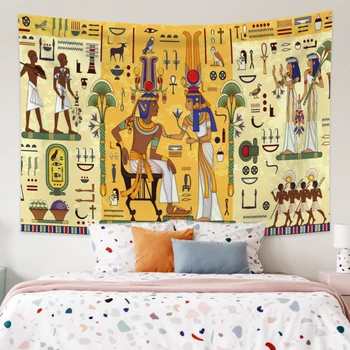 O Egito Antigo Tapeçaria Pendurada Na Parede Antiga Cultura Impressa Hippie Egípcio Bruxaria Boêmio Decoração Vintage Tapeçarias Blanke