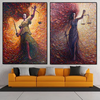 Deusa da Justiça Pôster Resumo das Mulheres de Parede Imagens de Arte da Lona de Impressão para a Vida Moderna Sala de Decoração de Casa de Pintura Presentes Cuadros