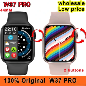 1PCS W37 Pro Smartwatch Atacado Baixo Preço Original de iwo W37 Pro Smart Watch Duas Botão 44mm Série 7 Carregador sem Fio